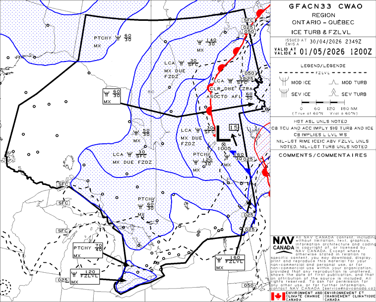 GFA Icing / Turbulence / Freezing levels 05-01 12:00Z (8:00am ET)